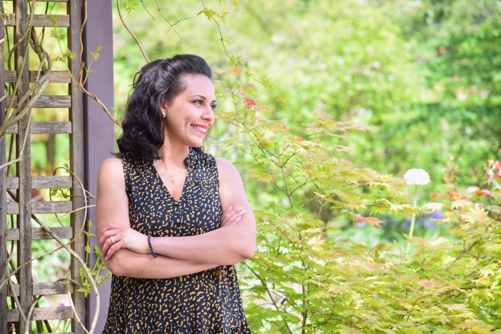 Heba, founder of Key of Life Ventures, smiling in a garden